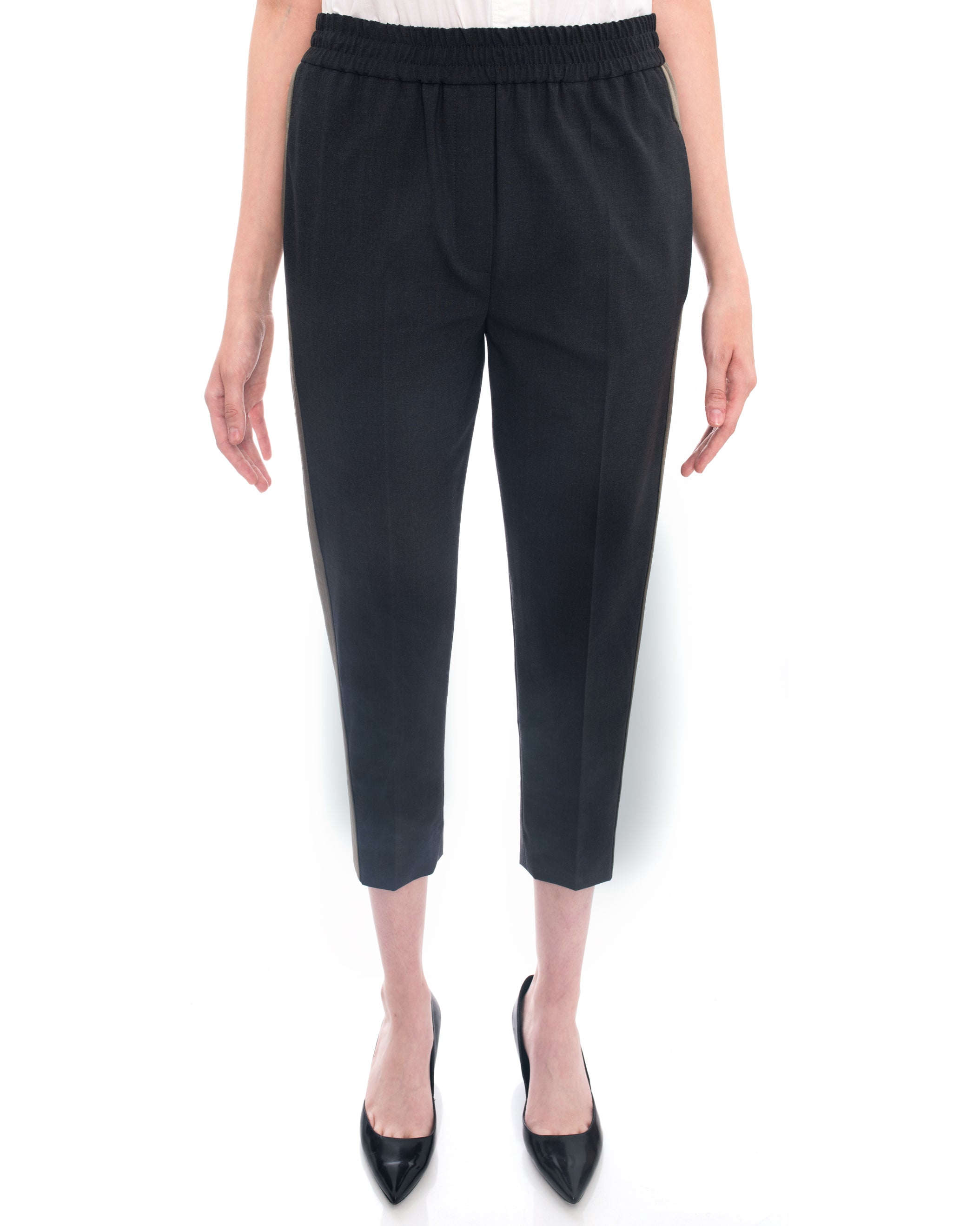Brunello Cucinelli Men's Charcoal Grey Dress Pants with Satin Trim - Premium Formal Trousers for Business & Evening Events