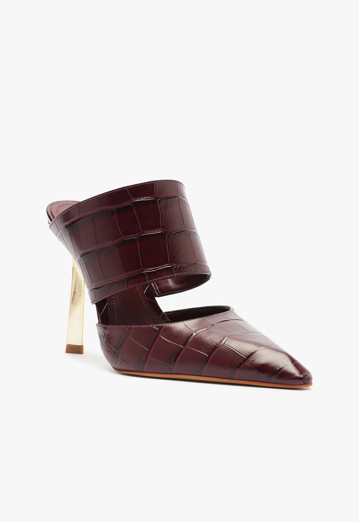 Ciara Crocodile Embossed Leather Pump - High Heel 3.5