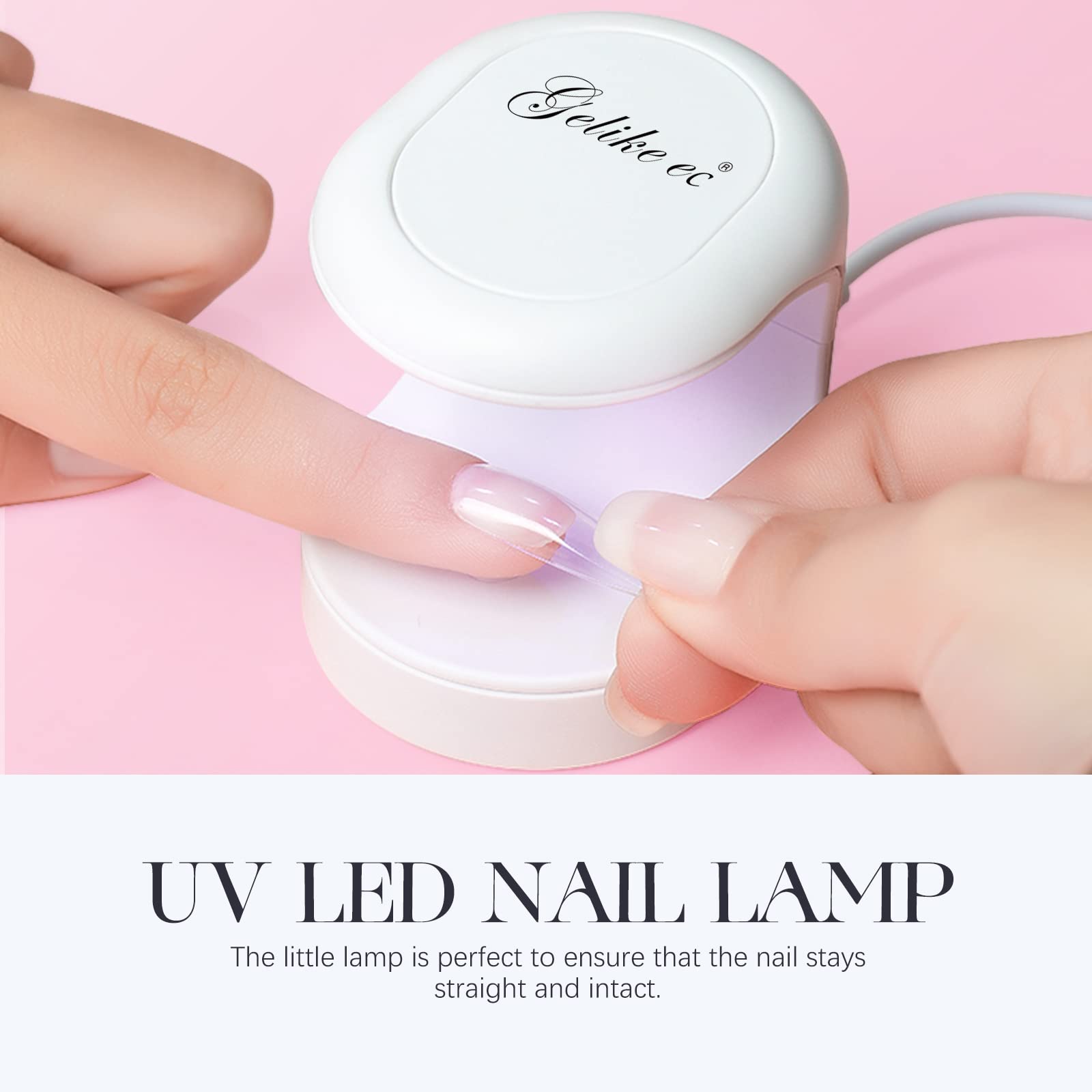 Gelike EC Mini LED Nail Lamp - Professional UV LED Light for Gel Nail Curing, Portable USB Nail Dryer for Manicure & Nail Extensions | Perfect for Travel, Home Use & DIY Gel Nail Art