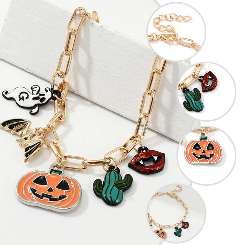 2Pcs Halloween Bracelet Set - Cute Cartoon Bangle Jewelry for Women - Halloween Party Accessories & Gifts - Perfect for Trick or Treat, Costume Parties, and Festive Celebrations