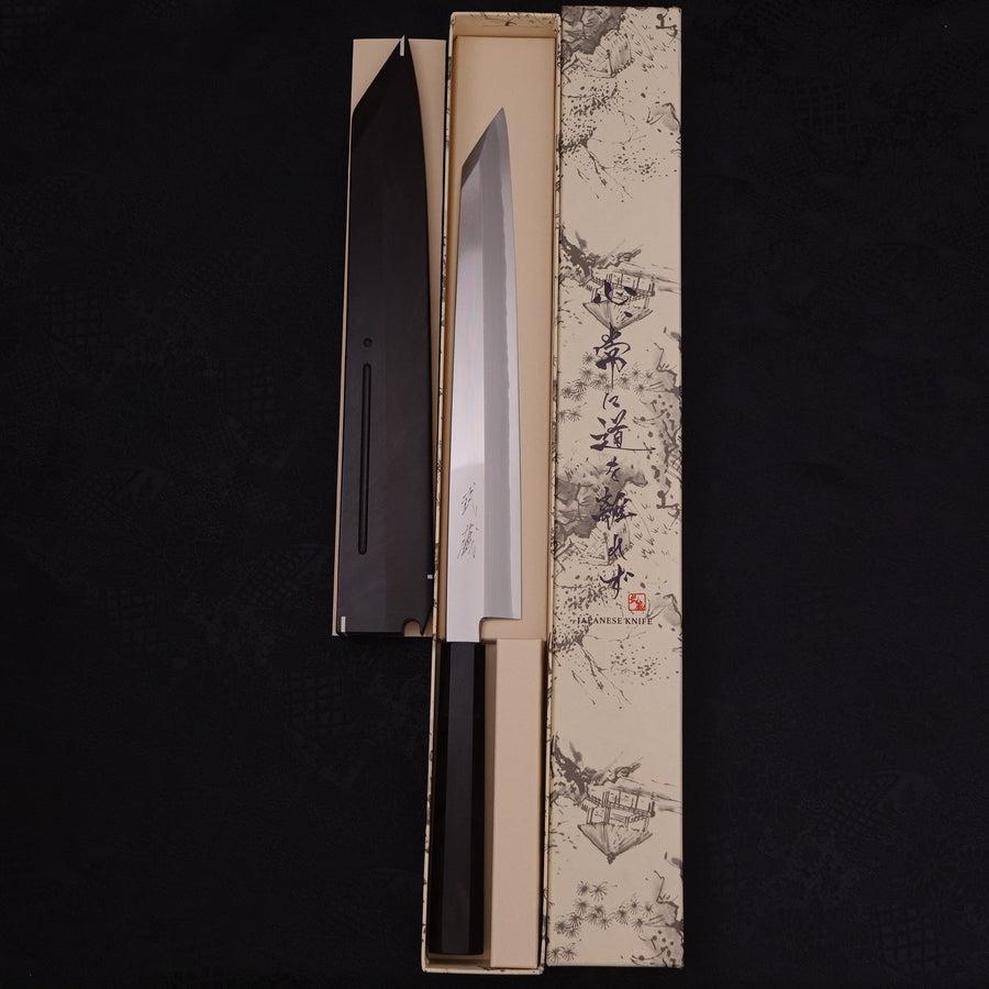 Premium Yanagi Kiritsuke Knife - 270mm Silver Steel #3 Mirror Finish with Buffalo Ebony Handle - Perfect for Sushi, Sashimi & Japanese Cuisine Preparation