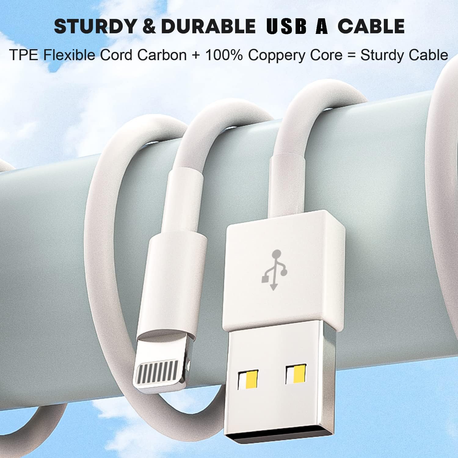 Apple Certified Fast Charger for iPhone & iPad - 2 Pack 6FT USB to Lightning Cable with 12W Foldable Wall Plug - Compatible with iPad Pro/Air, iPhone 11/12/13/14 - Perfect for Travel, Home & Office Charging