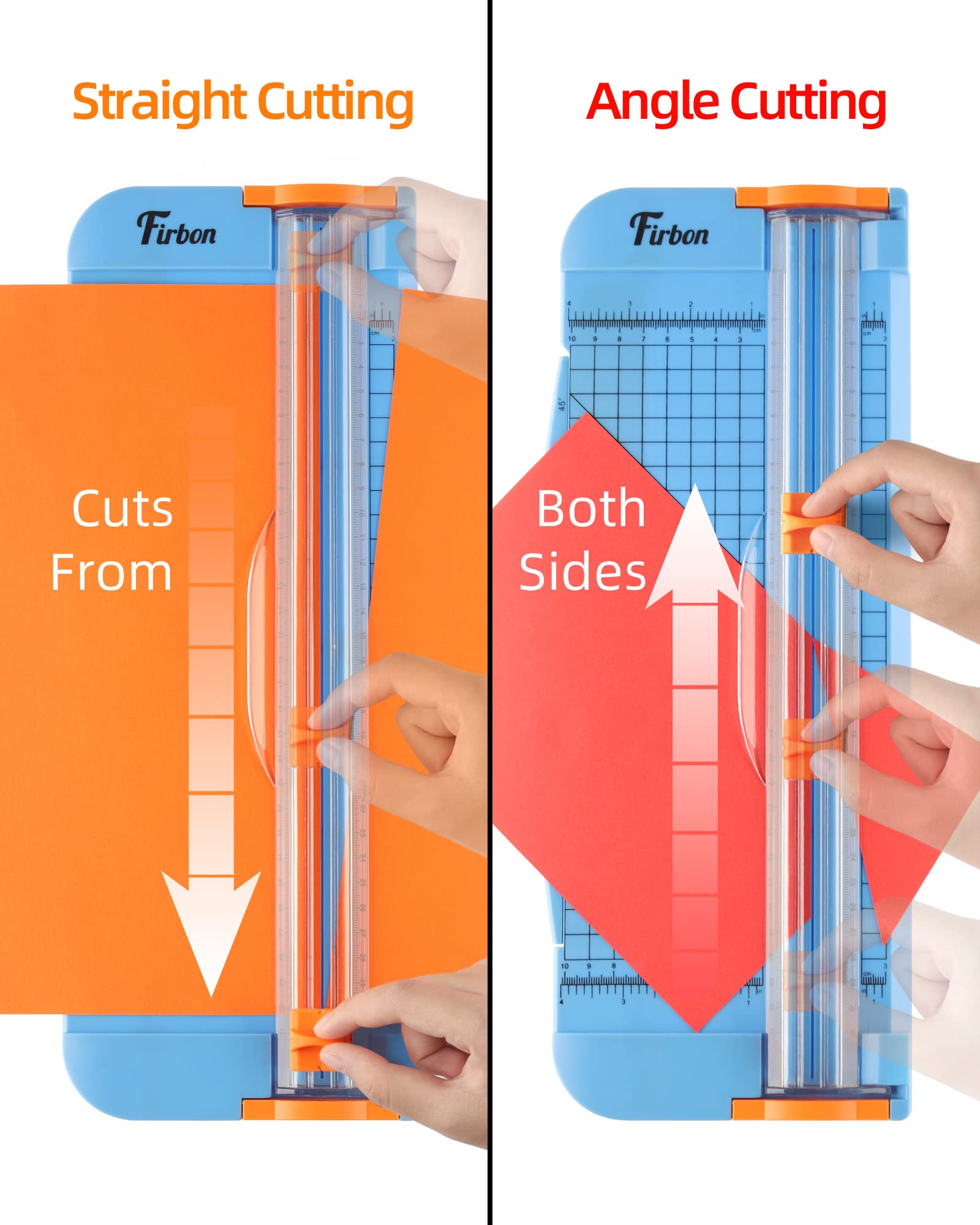 Firbon Blue A4 Paper Cutter with 5 Replacement Blades - 12 Inch Precision Paper Trimmer with Side Ruler for Scrapbooking, Crafting, Coupons, Labels & Cardstock | Perfect for Home Office, School Projects & DIY Art Supplies