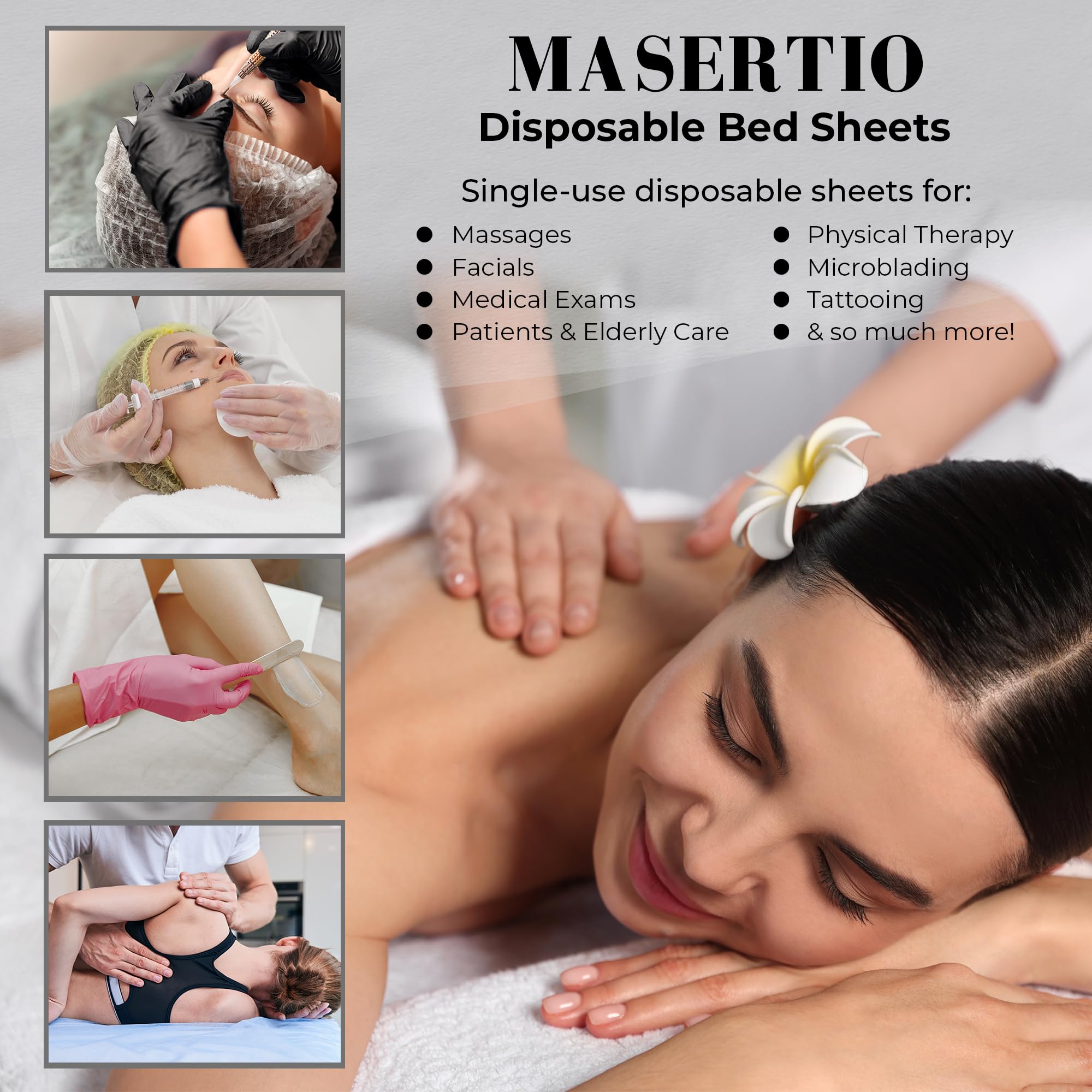 Disposable Massage Bed Cover - 6 Rolls (60 Sheets Per Roll), 31.5