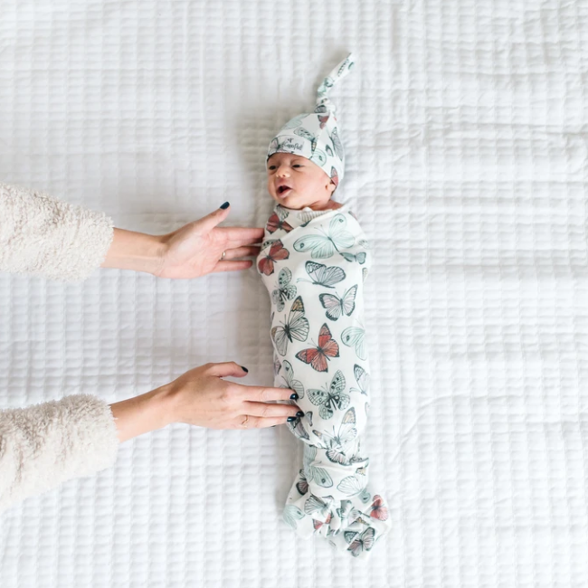 Copper Pearl Top Knot Hat with Dots - Stylish & Comfortable Baby Headband for Newborns, Infants & Toddlers - Perfect for Photos, Outfits & Everyday Wear