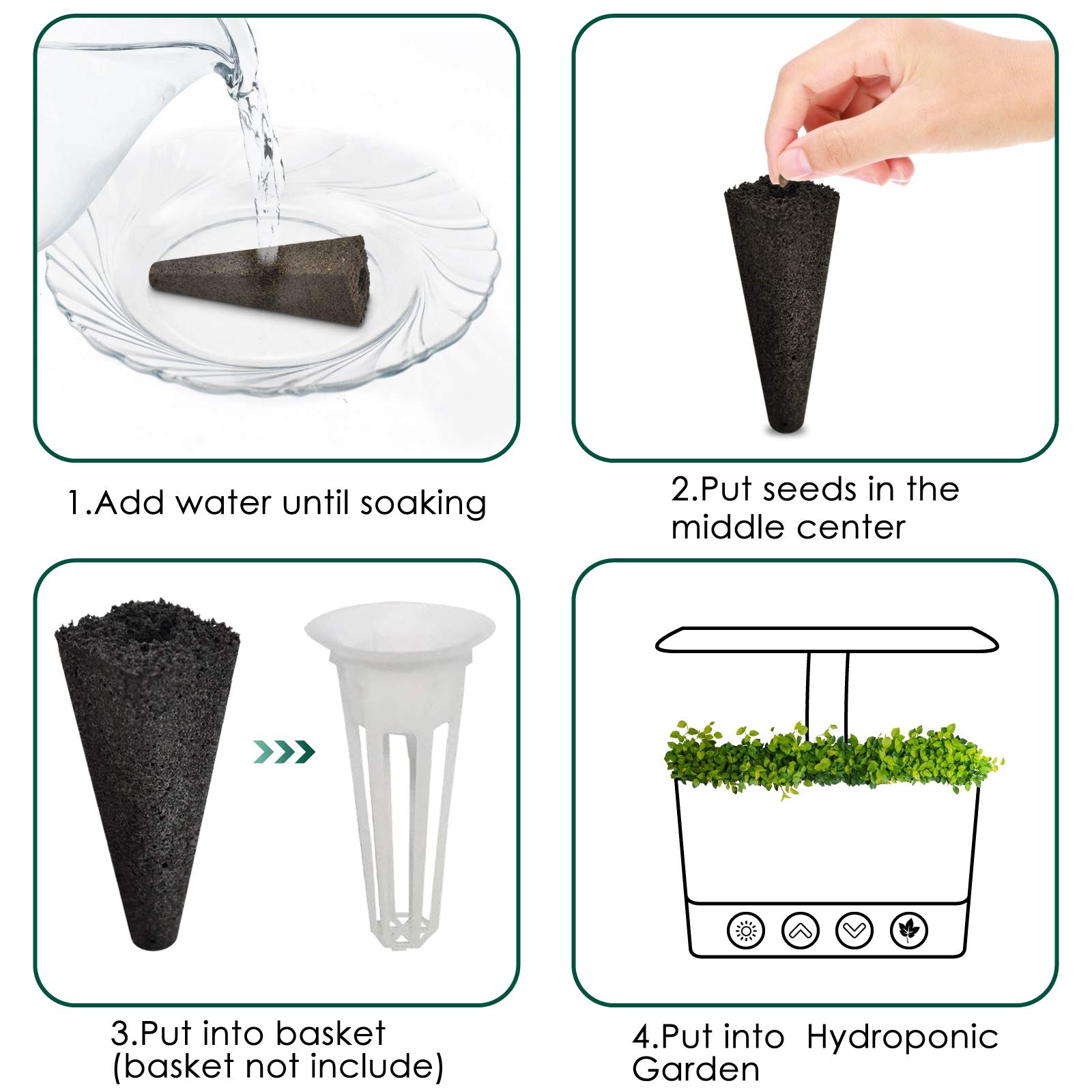 PACETAP 50-Pack Grow Sponges for Aerogarden - Hydroponic Seed Pods & Root Growth Sponges Refill Kit | Indoor Gardening, Seed Starting, Herb & Vegetable Growing | Perfect for Hydroponic Systems, Indoor Gardens & Home Planting
