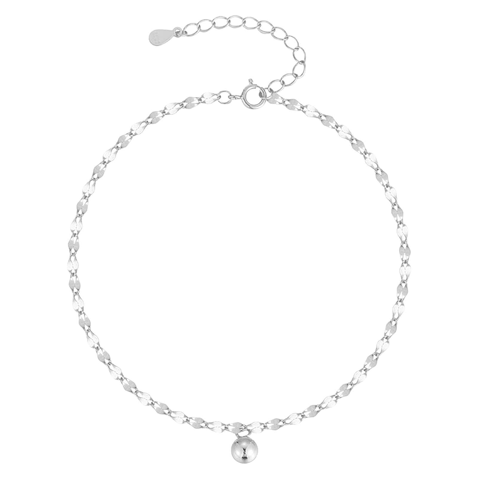 Personalized Matching Rings & Women's Anklet Set - Elegant Silver Beach Jewelry Gift with Diamond Accents (One Size) | Perfect for Couples, Weddings, Anniversaries & Beach Vacations
