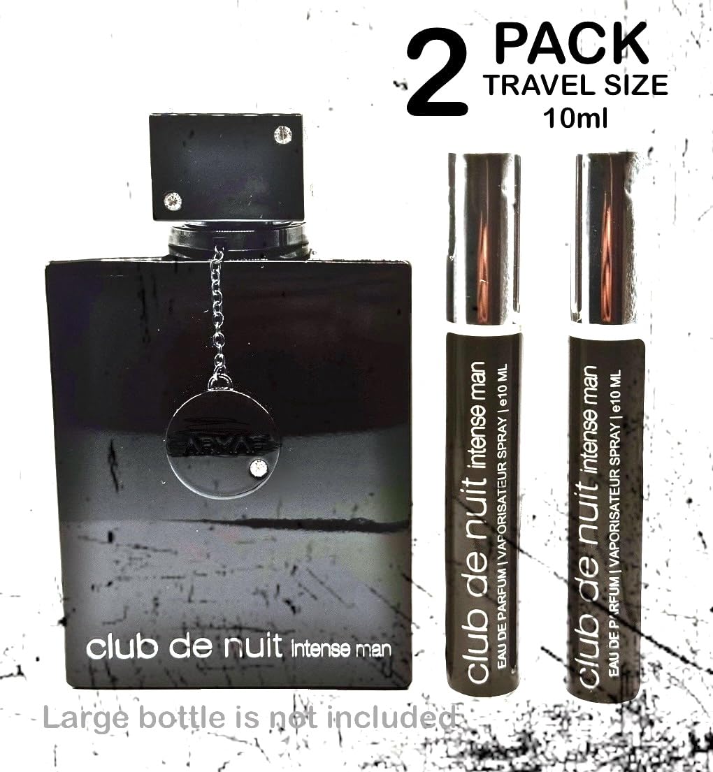 Club de Nuit Intense Man EDP 10ml by Synonymous - 2 Pack Travel Size Perfume for Men | Premium Cologne for Daily Wear, Office & Special Occasions