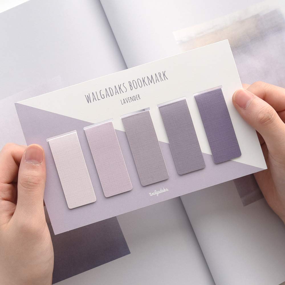 Monolike Magnetic Bookmarks Lavender - Set of 5 Elegant Page Holders for Books, Notebooks & Journals | Perfect Gift for Book Lovers & Students