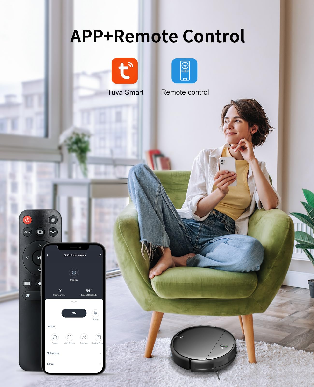 Smart 2-in-1 Robot Vacuum & Mop - WiFi/App Control for Hard Floors & Pet Hair