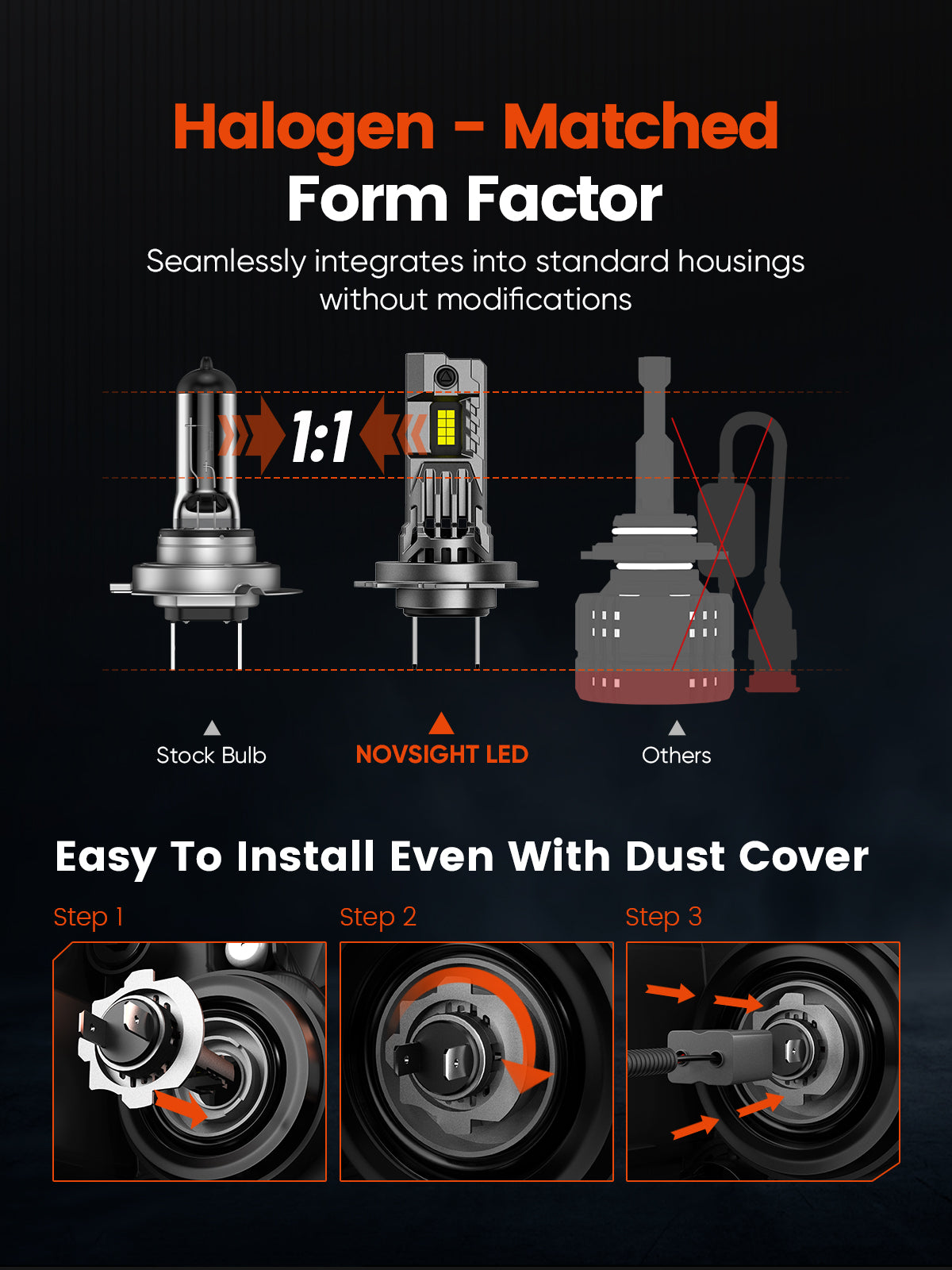 N99 Series Wireless H7 LED Headlight Bulbs - 100W 24000LM 6500K White Light - 2 Pack for Cars, Trucks, SUVs - High Brightness for Night Driving & Foggy Conditions