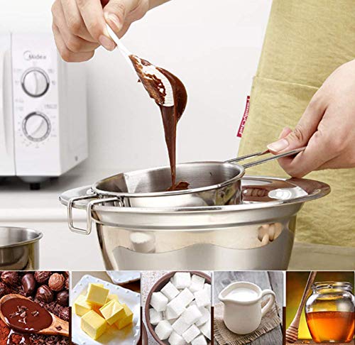 1000ML (34oz) Stainless Steel Double Boiler Pot Set - Perfect for Melting Chocolate, Making Candles & Candy - Ideal for Home Baking, DIY Crafts & Professional Kitchen Use