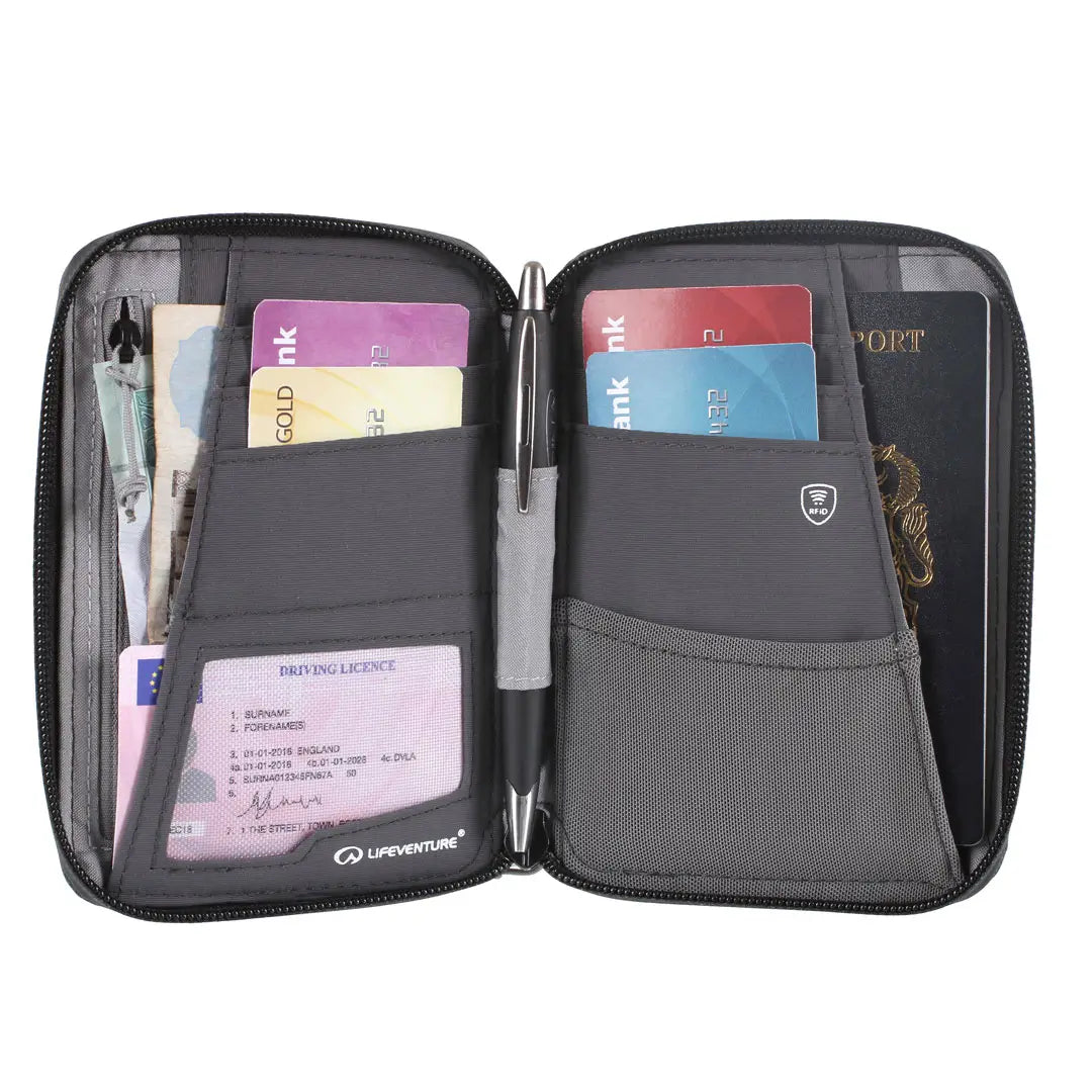 Lifeventure RFID Mini Travel Wallet - Secure & Compact Passport Holder for International Travel - Perfect for Airports, Hotels & Business Trips