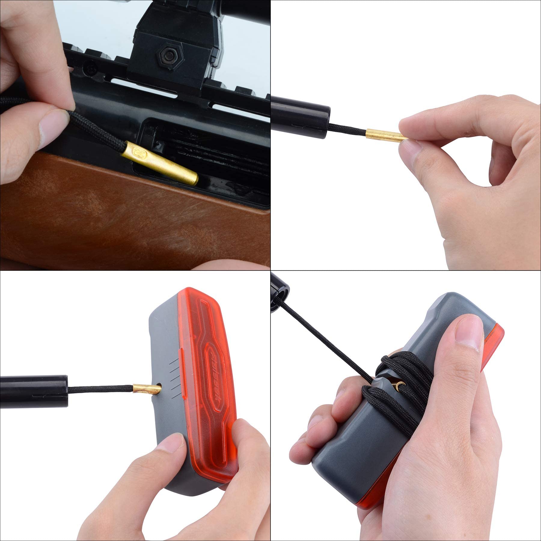 Raiseek 2-Pack Bore Cleaning Kit - Gun Cleaning Brush for 9mm, .17, .357, .30, .40, .45 Caliber Pistols & Rifles - Essential Firearm Maintenance Tool for Range Shooting & Hunting