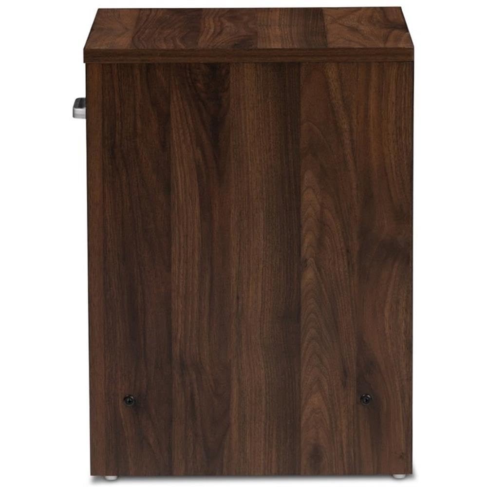 BOWERY HILL Modern 1-Drawer Nightstand - Dark Brown & Grey Bedside Table for Bedroom, Living Room, or Office Storage