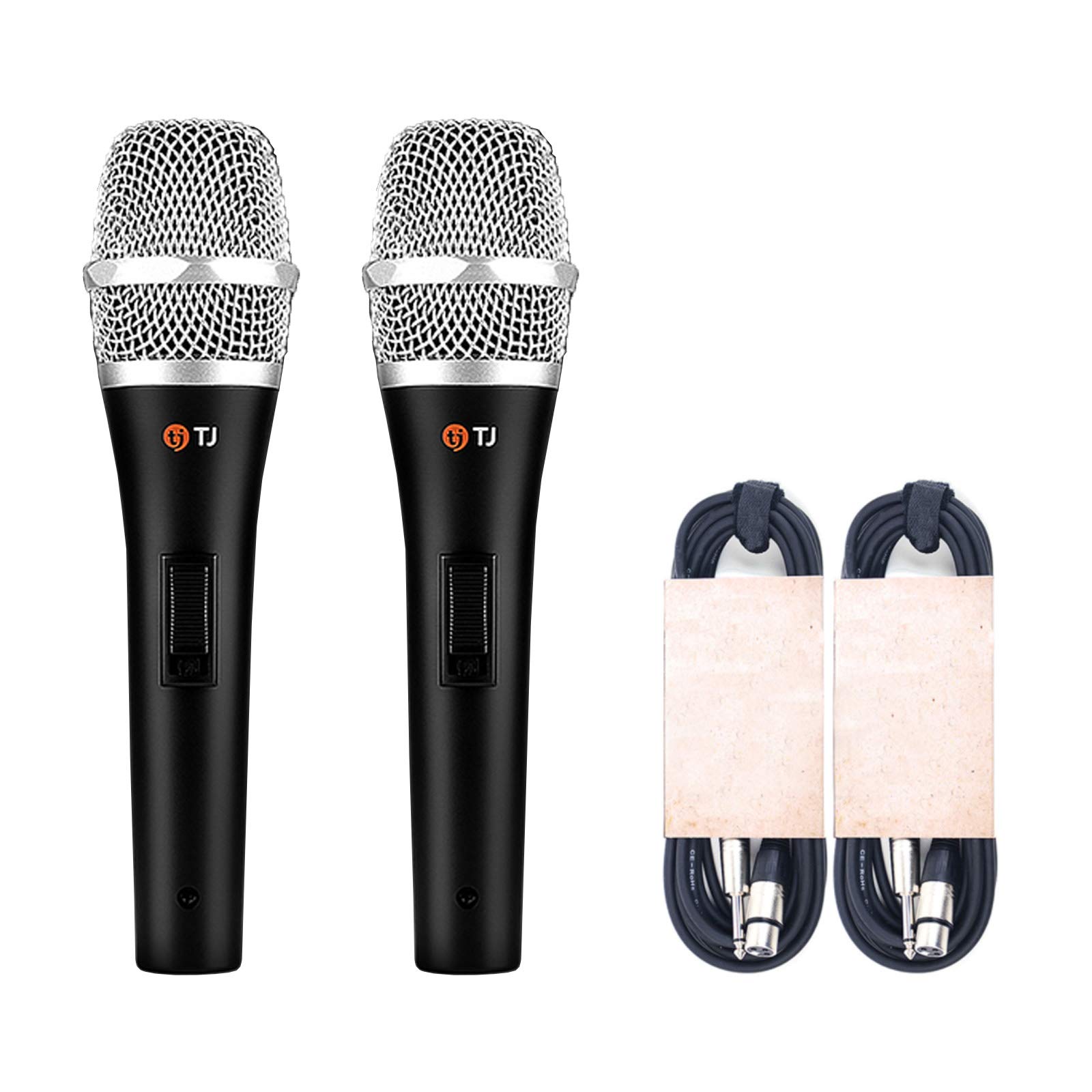 Taijin Media TM-G20 Professional Wired Microphone Set (2-Pack) with Cable for Karaoke Machines - Perfect for Home Karaoke, Parties & Live Performances