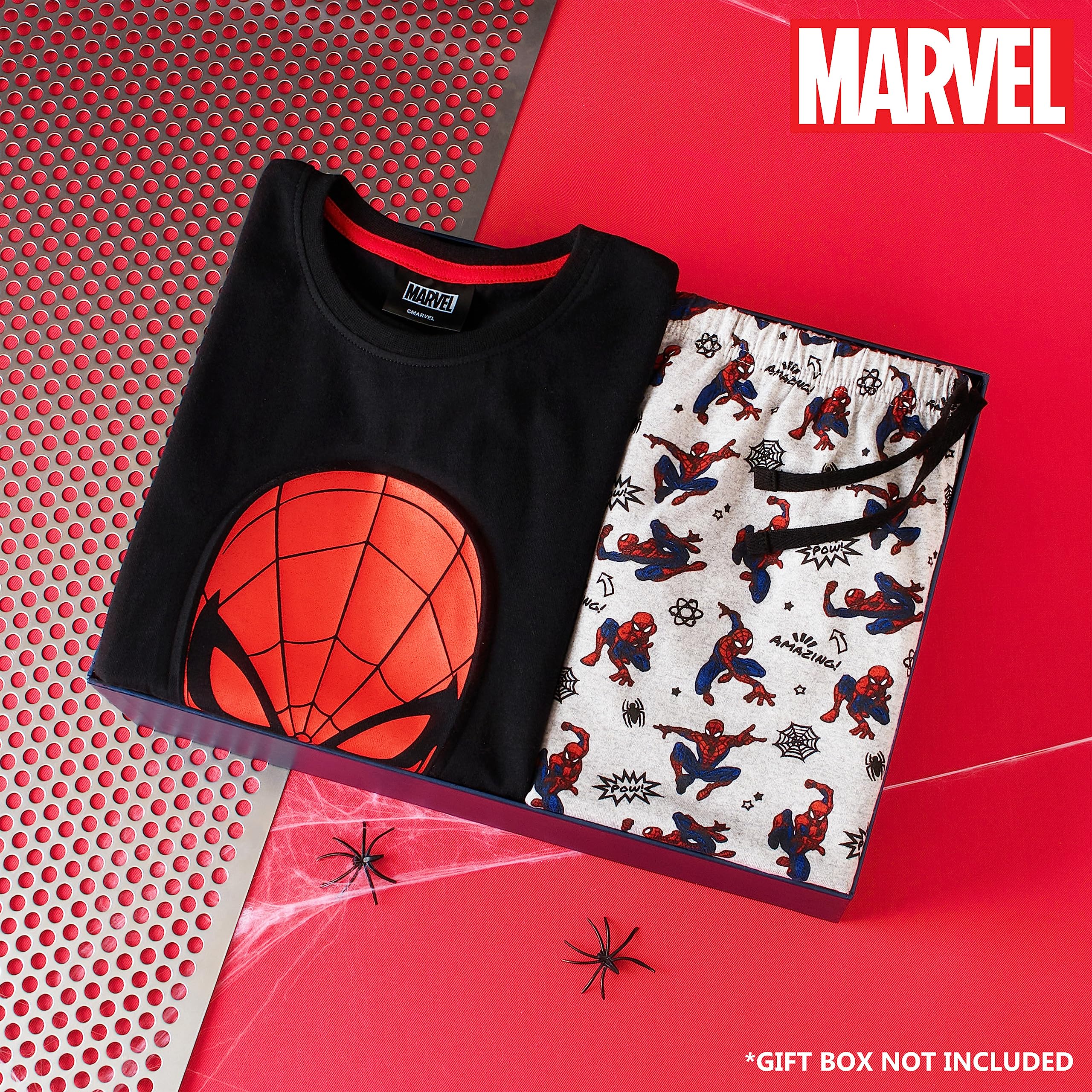 Marvel Avengers Boys Pajama Set - Spiderman Kids Sleepwear, Teen Boys PJs with T-Shirt & Shorts, Summer Lounge Wear, Superhero Gifts for Birthday & Christmas | Perfect for Sleepovers, Movie Nights & Cosplay