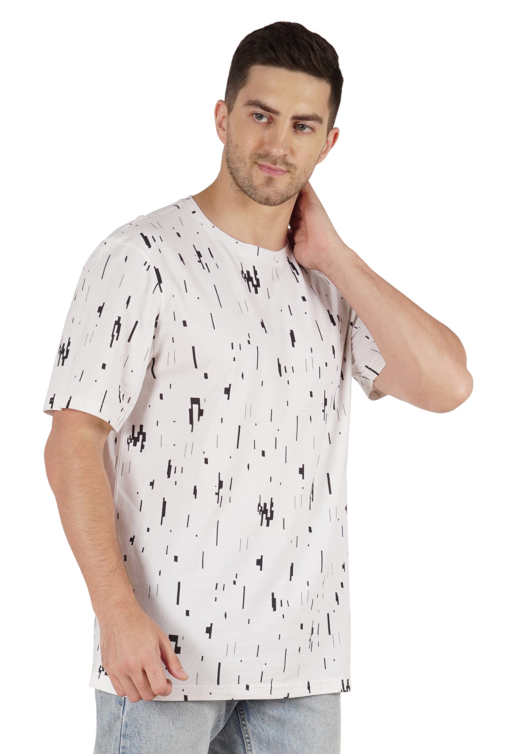 Inkmeso Men's Half Sleeve Loose Fit Printed Casual T-Shirt - Comfortable Beachwear & Holiday Outfit for Summer Vacations, Street Style & Everyday Wear