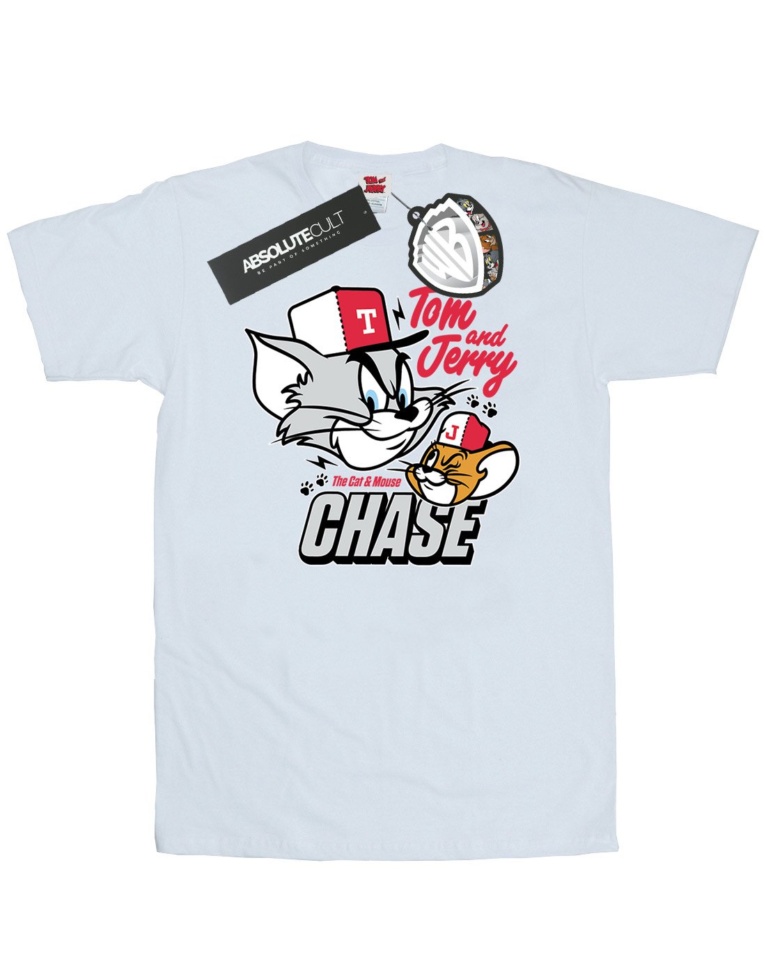 Tom and Jerry Men's Graphic T-Shirt - Small White - Funny Cartoon Cat & Mouse Chase Design - Perfect for Casual Wear, Gifts, and Fans