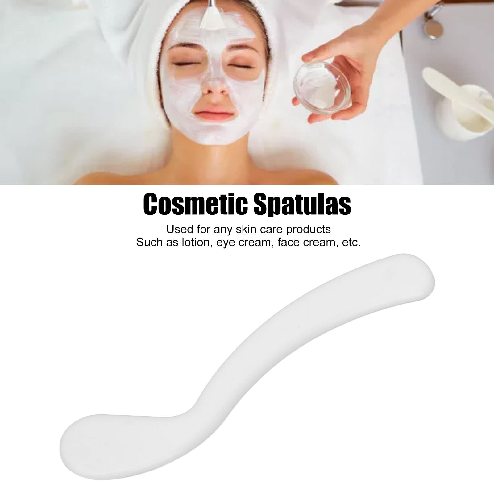 50pcs Mini Cosmetic Spatulas - Curved Tip Makeup Applicators for Eye Cream & Facial Masks