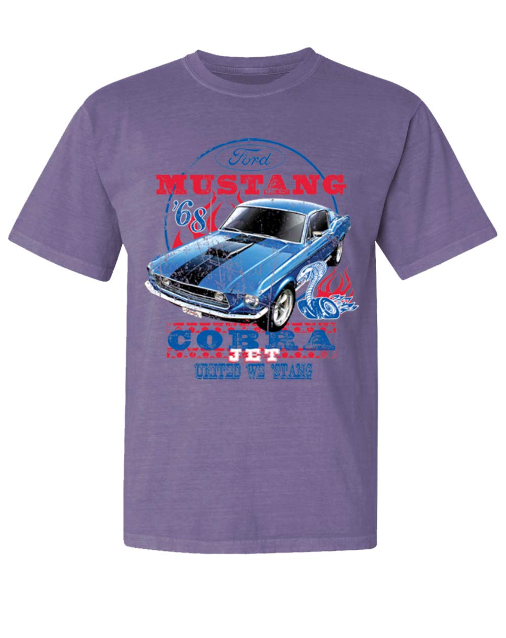 Ford Mustang Cobra Jet Vintage Washed Short Sleeve T-Shirt | Classic American Muscle Car Apparel for Men | Perfect for Car Shows, Racing Events & Casual Wear