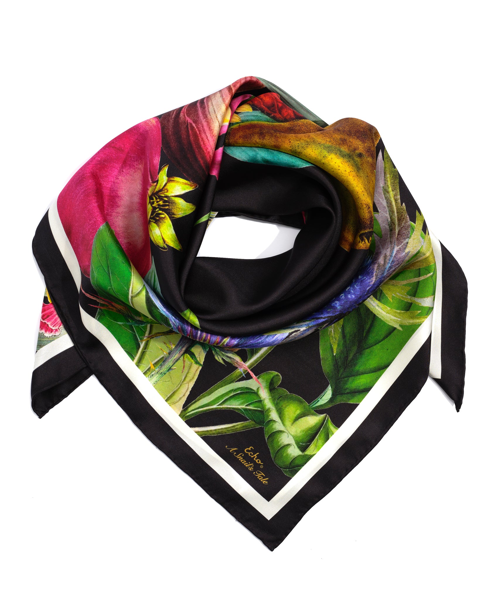35 Silk Square Scarf - A Snail's Tale Luxury Fashion Accessory for Women, Elegant Neck Scarf for Office, Travel & Special Occasions