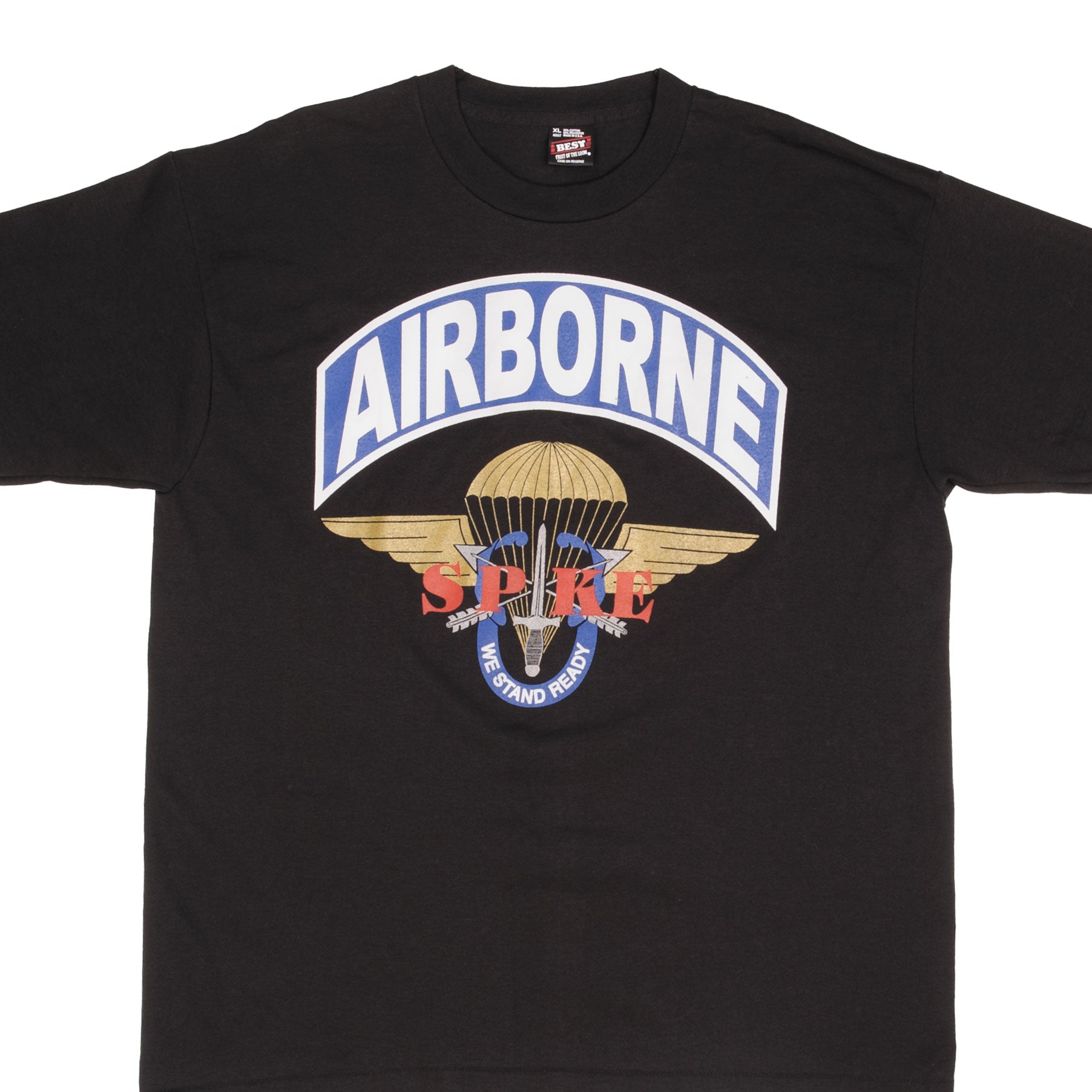 Vintage US Army Airborne Spike T-Shirt 1990s - XL Size - Made in USA - Military Apparel for Collectors & Veterans - Perfect for Casual Wear, Reenactments & Patriotic Events