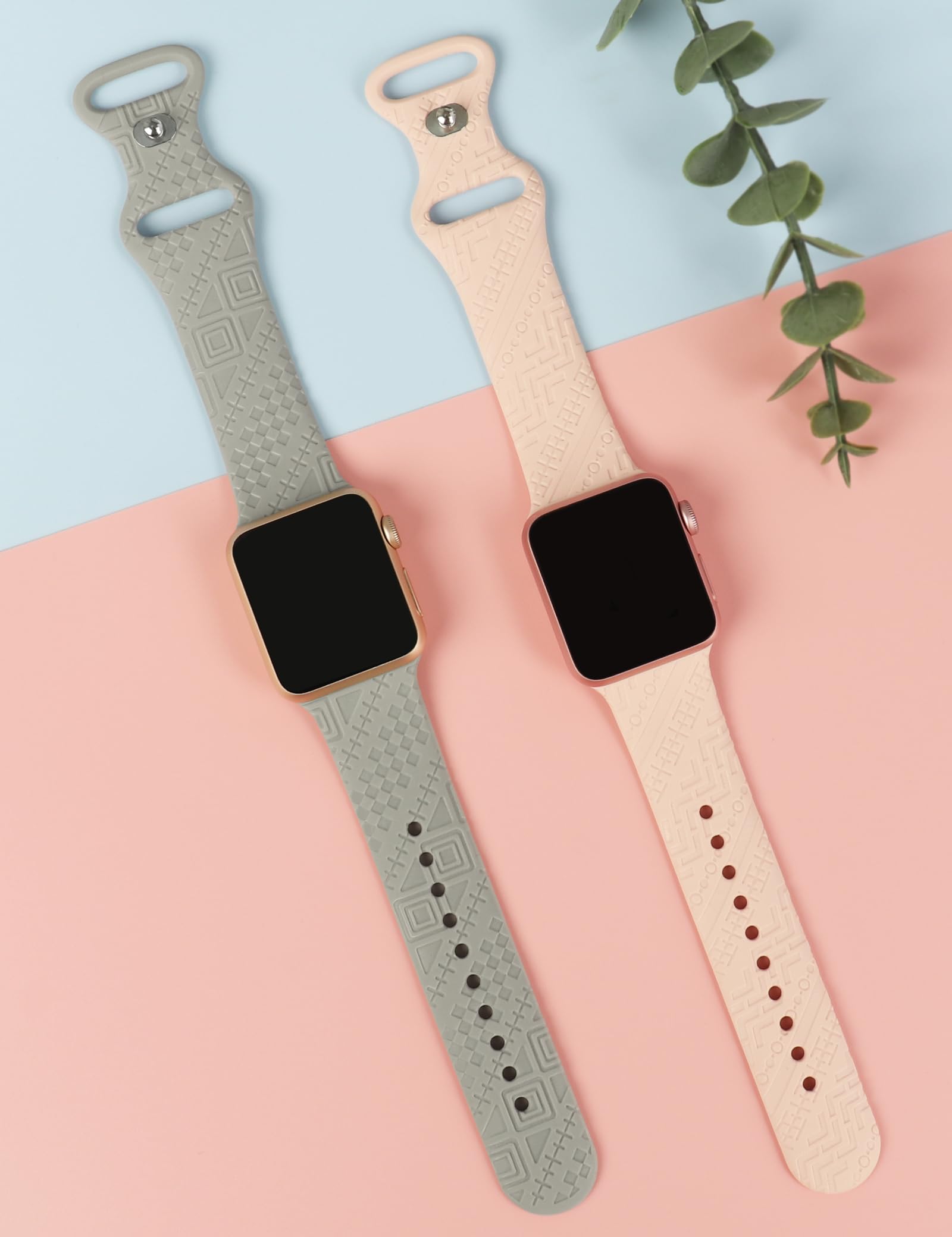 2 Packs Hypoallergenic Engoaved Boho Apple Watch Bands - Compatible with 38mm/40mm/41mm/42mm/44mm/45mm/49mm for Women & Men - Fashion Accessory Strap for iWatch Series 8/7/6/5/4/3/2/1/SE/Ultra - Perfect for Workouts, Daily Wear & Boho Style Outfits