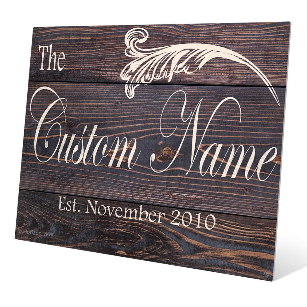 Personalized Family Name & Established Date Custom Wood Wall Art - Home Decor for Living Room, Bedroom & Office