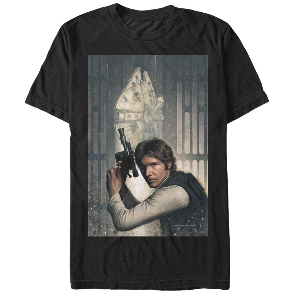 Men's Star Wars Han Solo Millennium Falcon Graphic T-Shirt - Cool Sci-Fi Movie Tee for Fans, Casual Wear & Cosplay