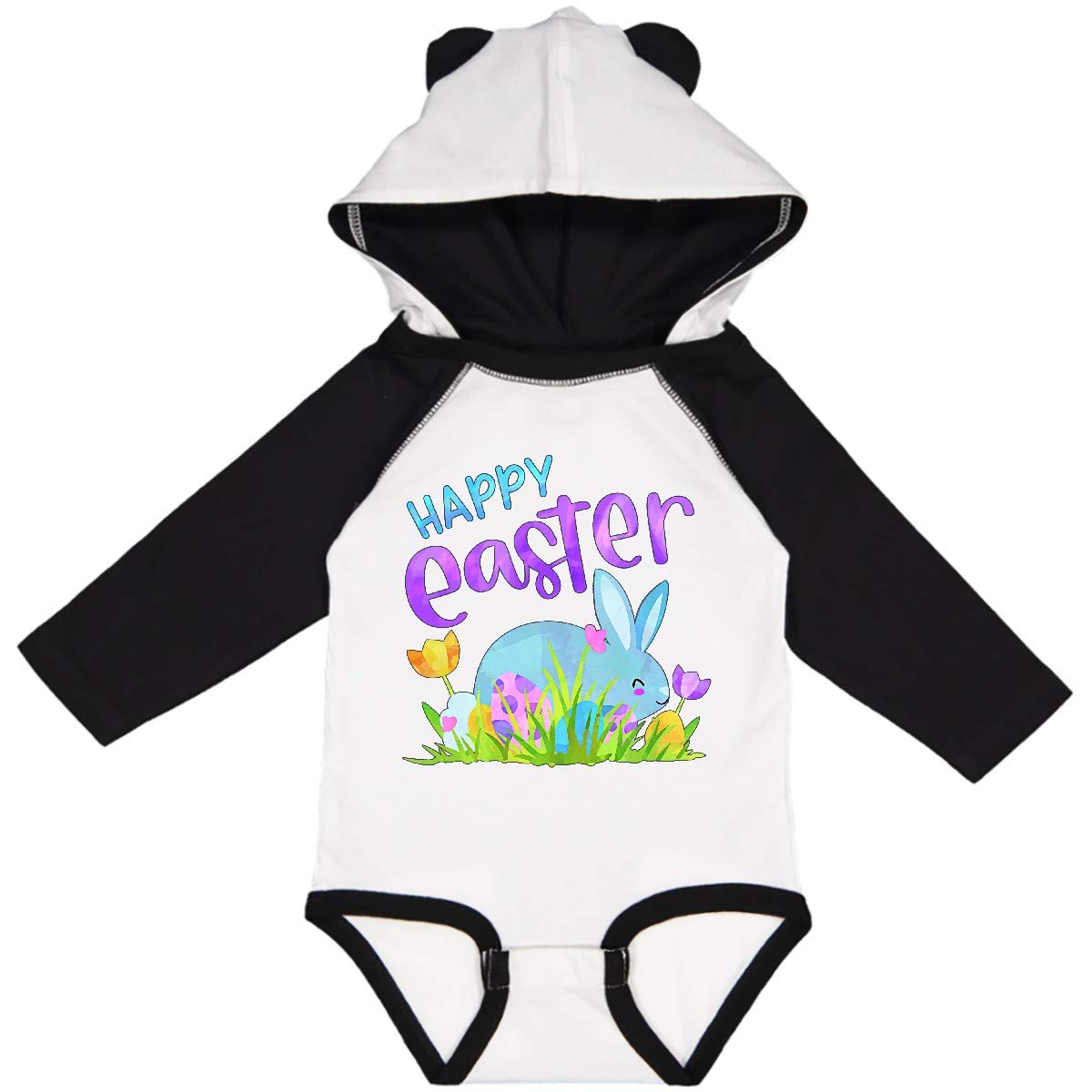 Happy Easter Bunny & Eggs Baby Creeper - Soft Long Sleeve for Easter Photos