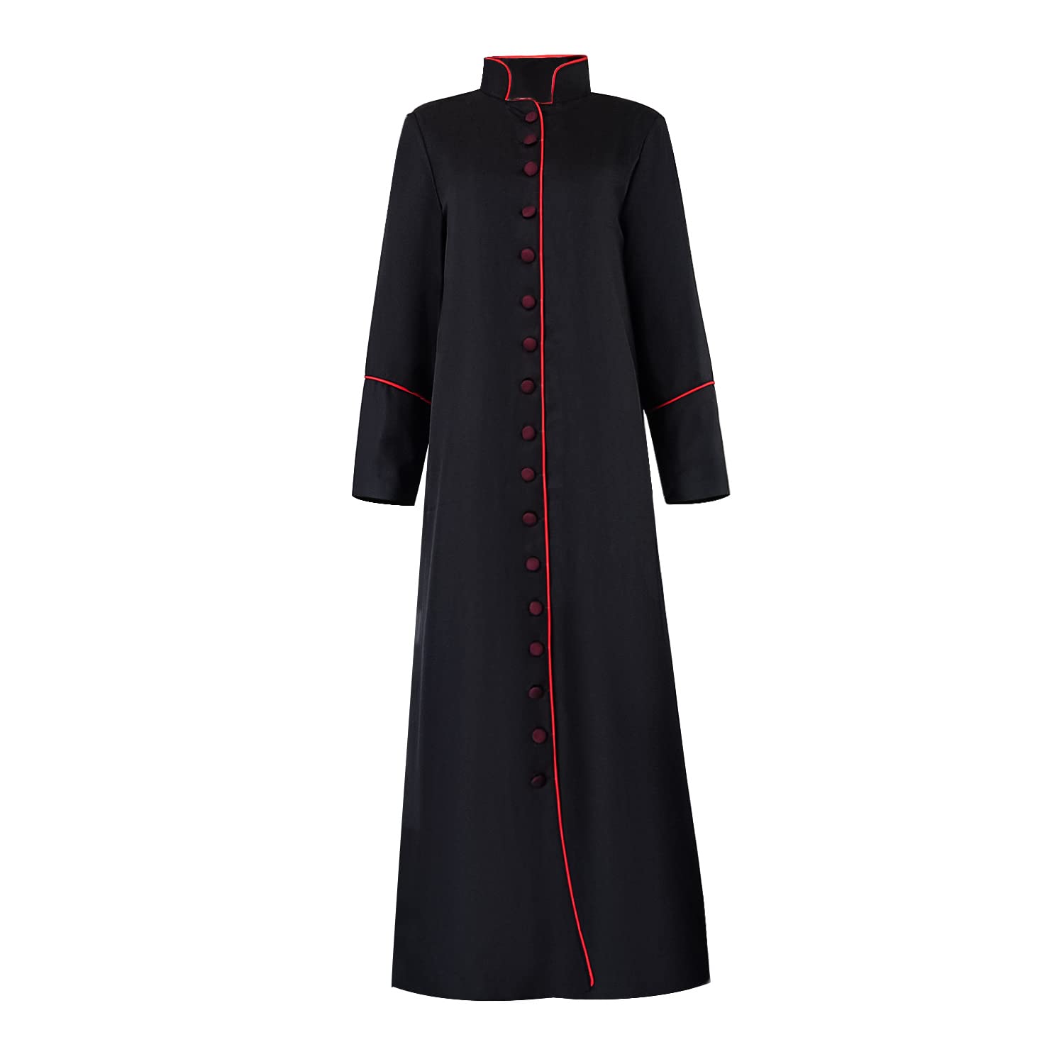 Handmade Black Men's Cassock Choir Robe - Church Minister Clergy Liturgical Vestment for Pulpit, Worship & Religious Ceremonies