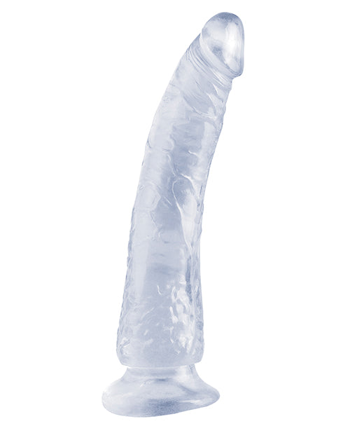 Basix Dong Slim 7 Inch Clear Dildo with Strong Suction Cup - Perfect for Solo Play, Couples Fun & Discreet Storage