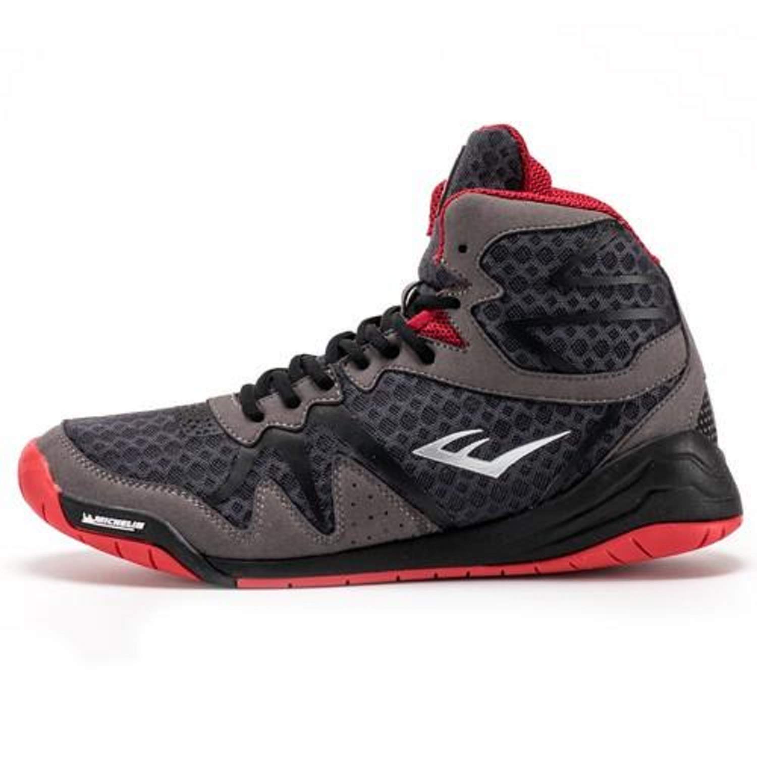 Everlast PIVT Low Top Boxing Shoes for Men - Size 12 Grey/Red | Lightweight Training Footwear for Boxing, MMA & Gym Workouts