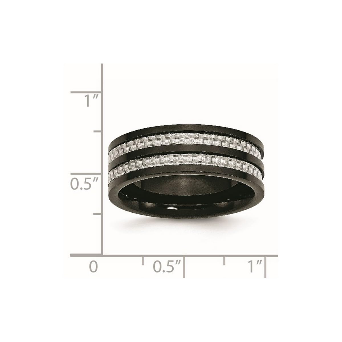 Titanium Black Plated Carbon Fiber Inlay Polished Band Ring for Men & Women - Durable Wedding, Engagement, Fashion Jewelry Gift in Multiple Sizes (2mm-8mm Width Options) - Perfect for Everyday Wear, Special Occasions & Couples Matching Rings