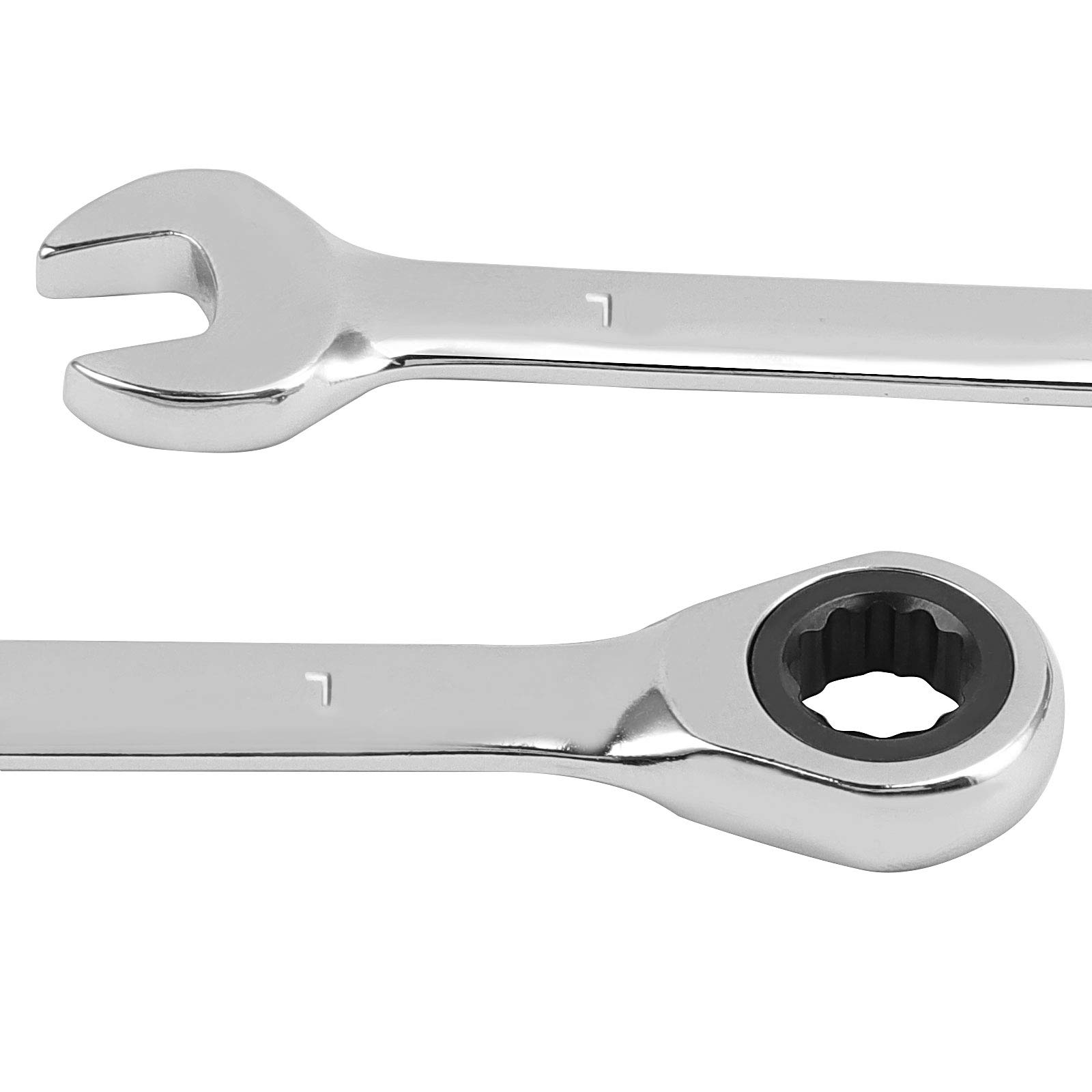 ZOENHOU 4PCS 7mm Reversible Ratcheting Wrench Set - Metric Ratcheting Combination Spanner with 72 Teeth & 5° Swing - CRV Steel Gear Wrench for Automotive, DIY & Home Repair