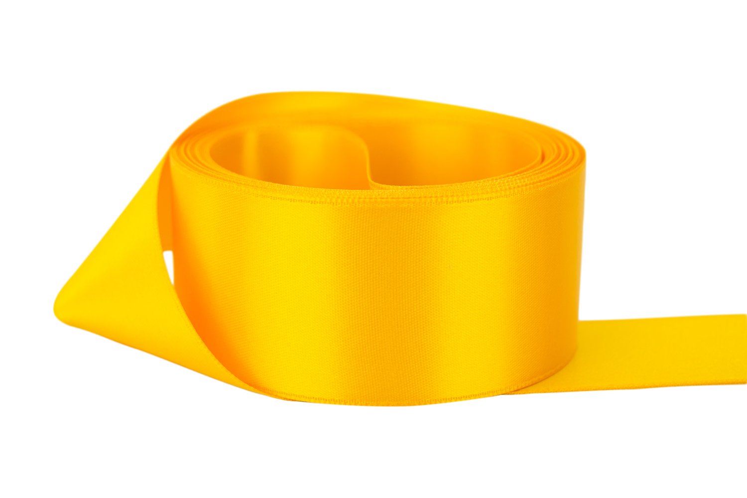 Double Faced Satin Ribbon 5/8 Inch Yellow Gold - 100% Polyester Craft Ribbon by The Yard for Gift Wrapping, DIY Projects & Wedding Decorations