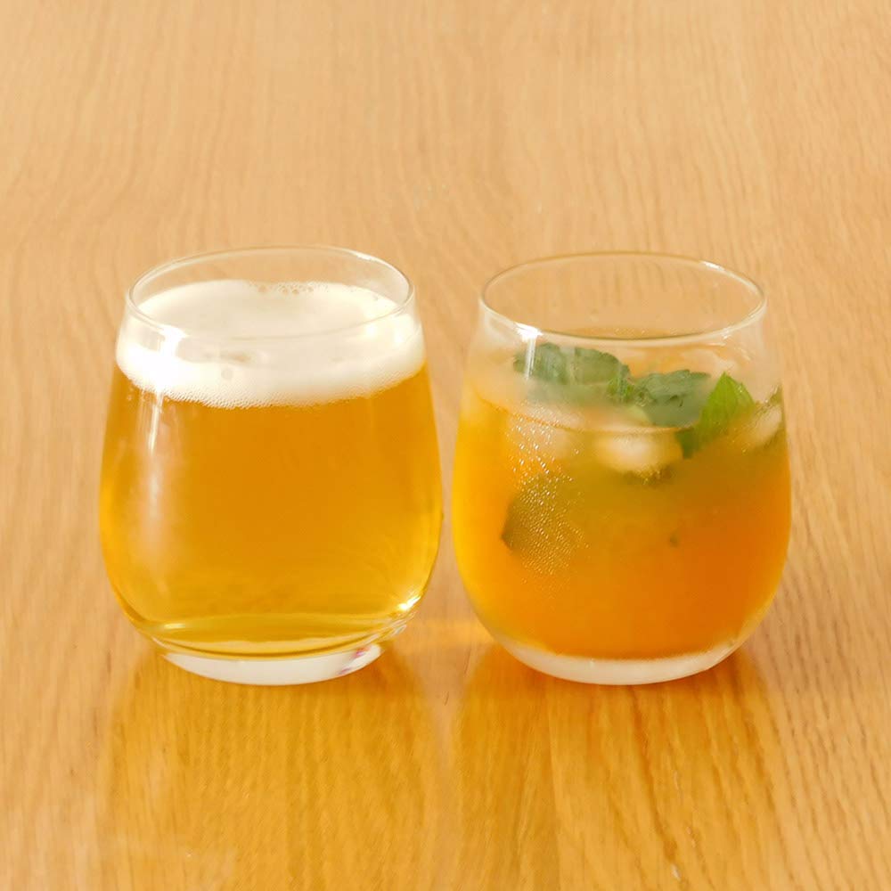 12 oz Stemless Wine Glasses Set of 4 - Whiskey Tumbler, Juice Cup & Beverage Glassware - Perfect for Red Wine, Cocktails, Water & Party Drinks - Durable & Versatile Drinking Glasses for Home, Bar, Restaurant & Gifts