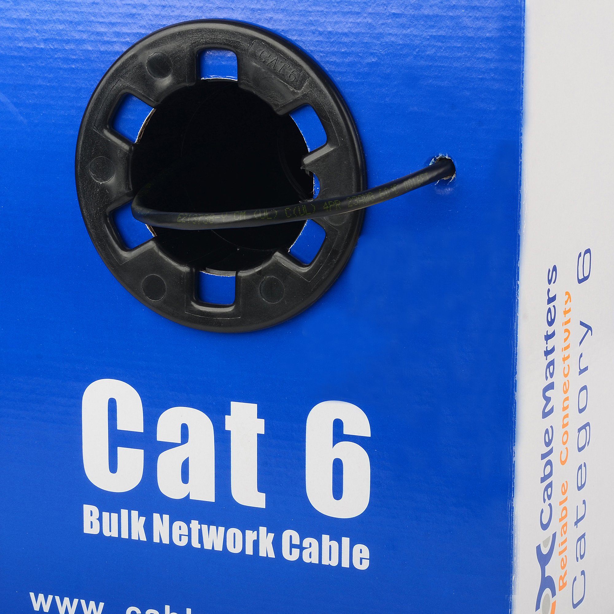 UL Listed Cat 6 Ethernet Cable 1000ft - 23AWG Bare Copper, 10Gbps Speed, In-Wall Rated (CM), Solid UTP Bulk Network Cable for Home Office & Data Centers - High-Speed Internet & Gaming Connectivity