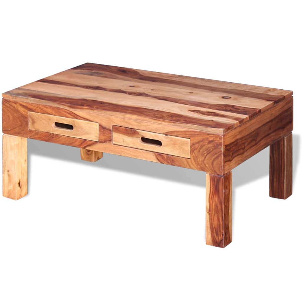 Solid Sheesham Wood Coffee Table - Handcrafted Modern Living Room Furniture for Home Decor & Stylish Interior Design