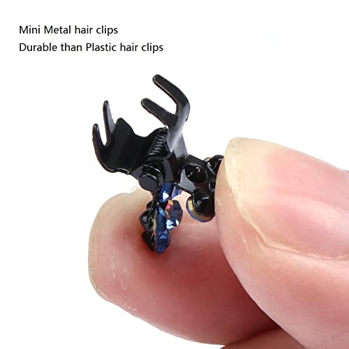 Belicia 12-Piece Mini Hair Claw Clips Set - No-Slip Grip Glitter Rhinestone Metal Hair Clamps for Women & Girls | Hair Accessories for Parties, Weddings & Everyday Styling