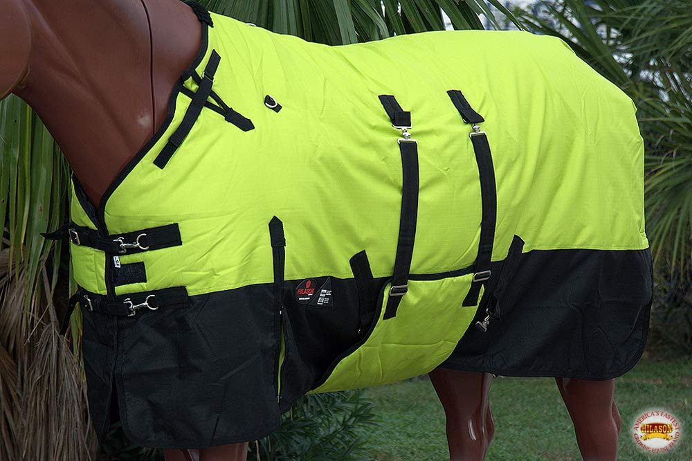HILASON 1200D Winter Waterproof Horse Blanket with Belly Wrap | Heavy Duty Turnout Blanket for Cold Weather | 66 Inch | Ideal for Pasture, Riding & Stable Use