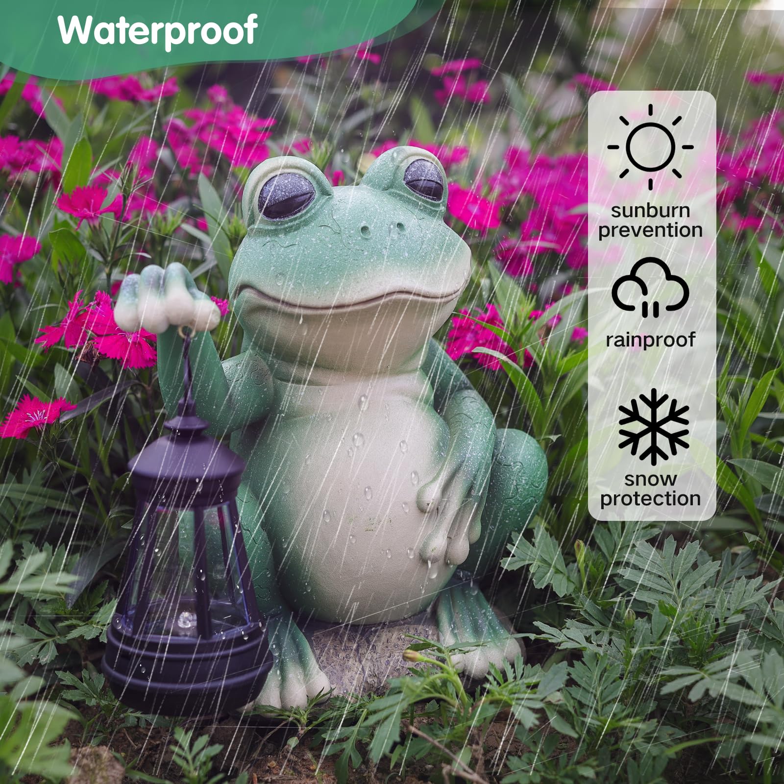 Solar-Powered LED Frog Garden Statue - Outdoor Decorative Lantern for Patio, Yard & Lawn - Unique Housewarming Gift - Perfect for Garden Decor & Nighttime Ambiance