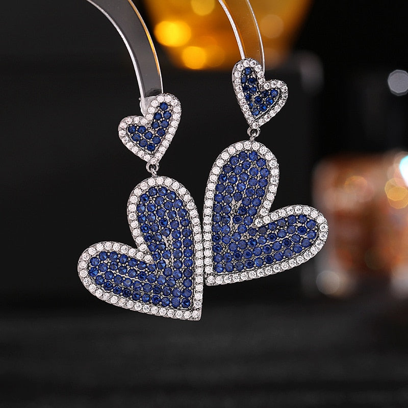 925 Sterling Silver Heart Shaped Zircon Stud Earrings - Light Luxury Dainty Needle Earrings for Women, Perfect for Valentine's Day Gifts & Date Night Jewelry