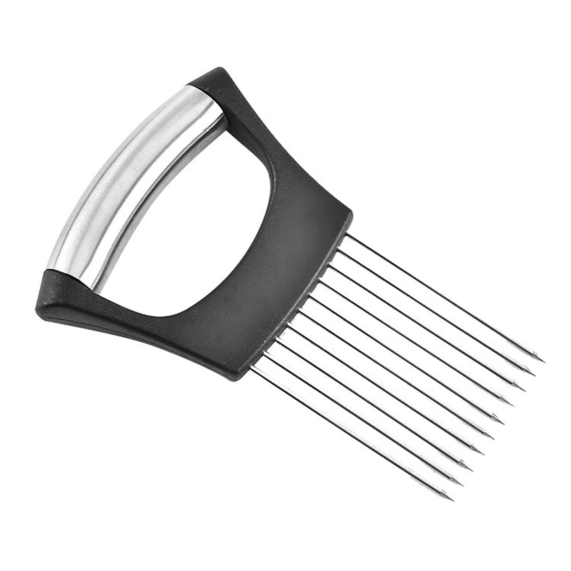 Stainless Steel Onion Holder - Vegetable Slicing Assistant for Safe & Easy Cutting | Perfect for Onions, Potatoes, Tomatoes & More | Ideal for Kitchen Prep & Cooking