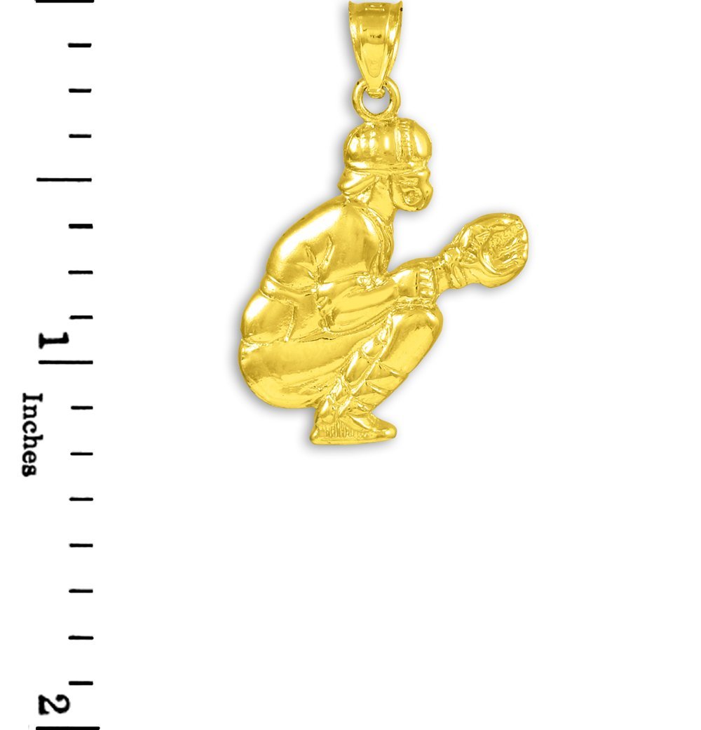 14K Gold Baseball Necklace - Sports Charm Pendant for Catchers & Fans