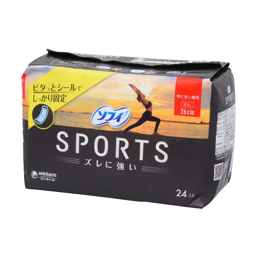 SOFY Sports 26cm Ultra Thin Sanitary Pads Without Wings - 24 Pack | Soft & Absorbent for Active Women | Perfect for Running, Yoga & Workouts