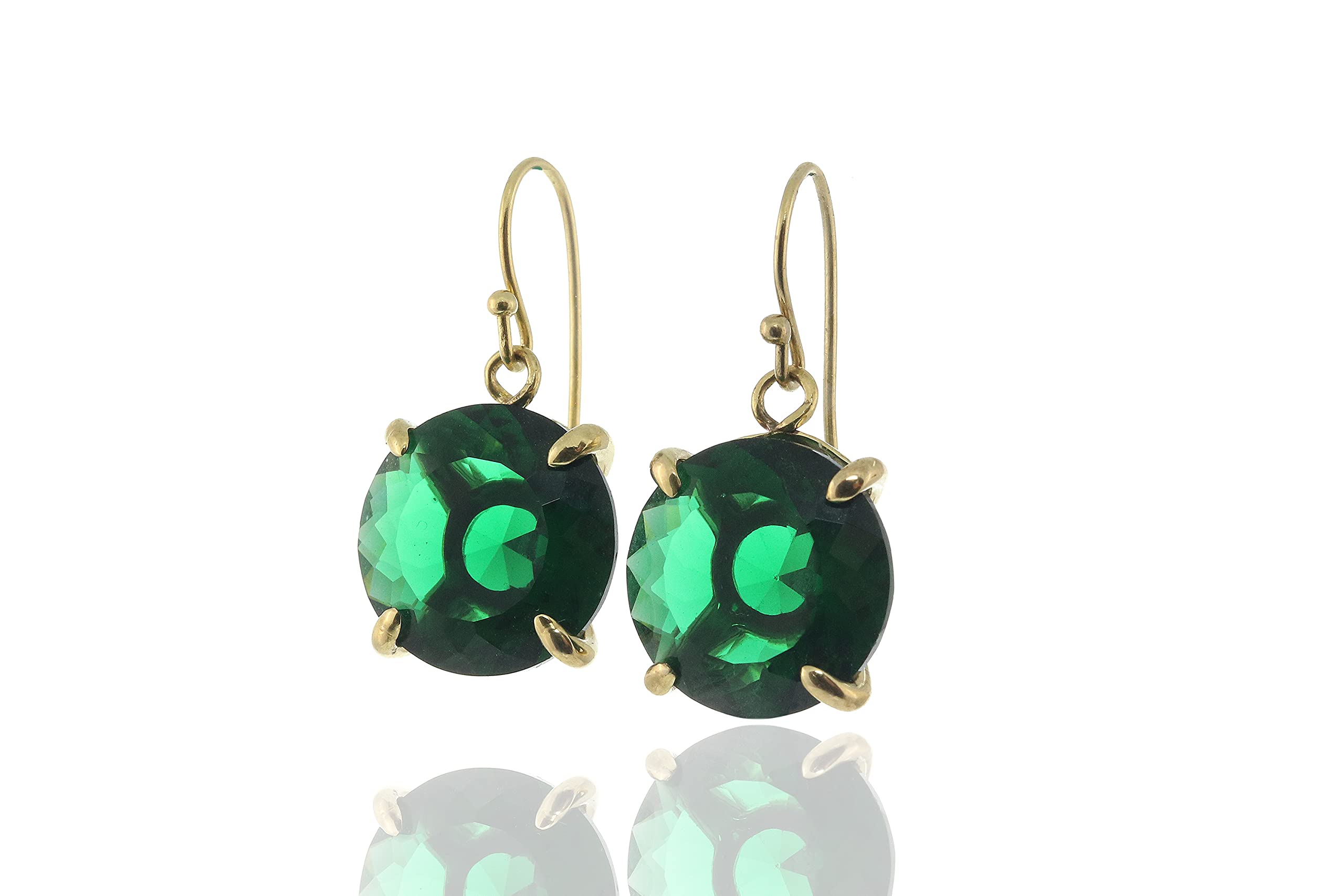 Anemone Emerald Jewelry Earrings - Handmade Vintage Statement Dangling Earrings with May Birthstone Gemstone | Perfect for Bridal, Wedding, Anniversary Gifts & Special Occasions | Comes with Elegant Gift Box