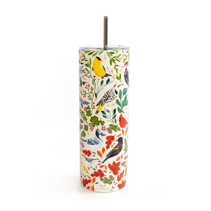 Wild Birds Tumbler - 20oz Stainless Steel Vacuum Insulated Travel Mug with Lid - Perfect for Coffee, Tea & Cold Drinks - Ideal for Bird Watching, Hiking & Outdoor Adventures