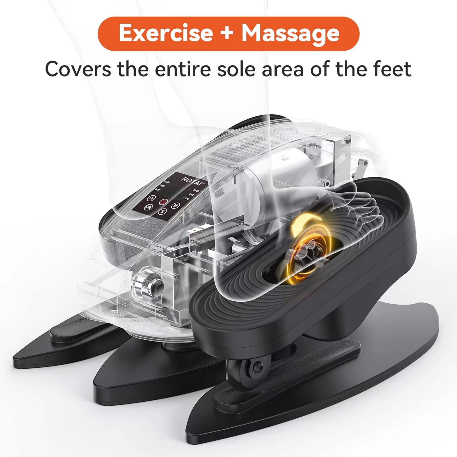 Under Desk Elliptical Machine - Electric Foot Pedal Exerciser for Leg Circulation & Massage | Portable Home/Office Trainer with Remote & LCD Display | Ideal for Seniors, Sedentary Workers & Physical Therapy